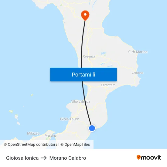 Gioiosa Ionica to Morano Calabro map