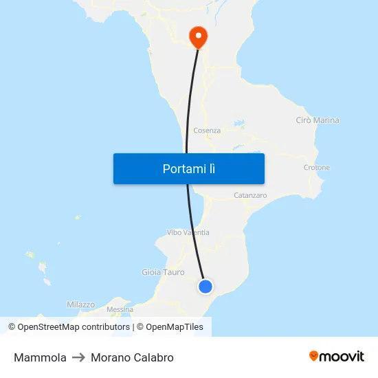 Mammola to Morano Calabro map