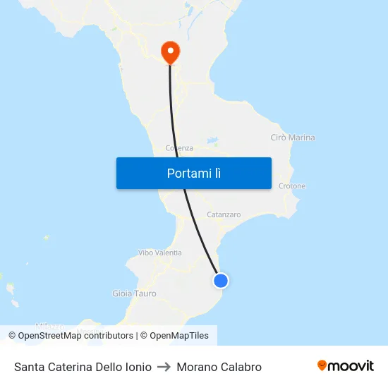 Santa Caterina Dello Ionio to Morano Calabro map