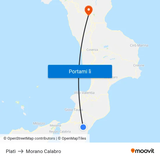 Platì to Morano Calabro map