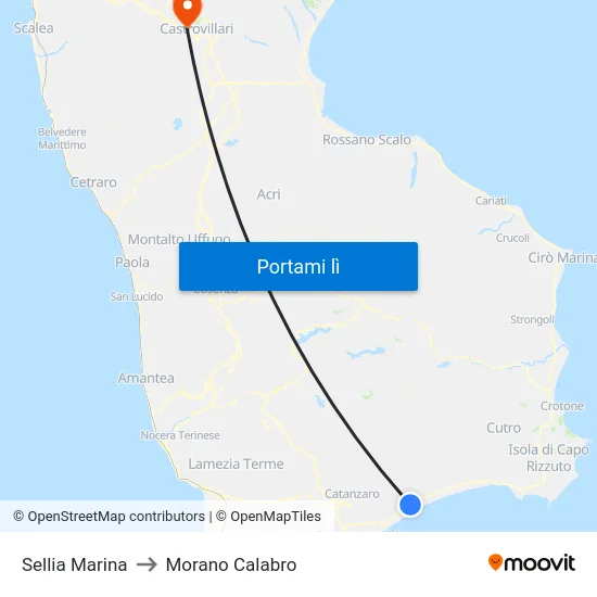 Sellia Marina to Morano Calabro map