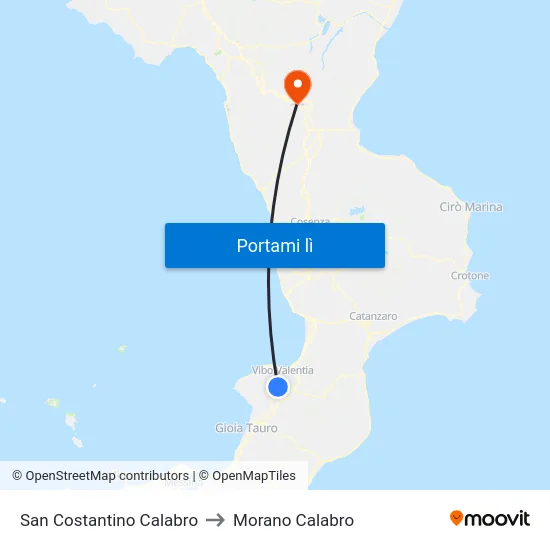 San Costantino Calabro to Morano Calabro map