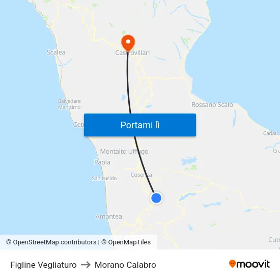 Figline Vegliaturo to Morano Calabro map