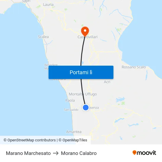 Marano Marchesato to Morano Calabro map