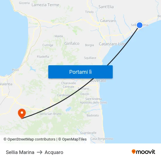Sellia Marina to Acquaro map