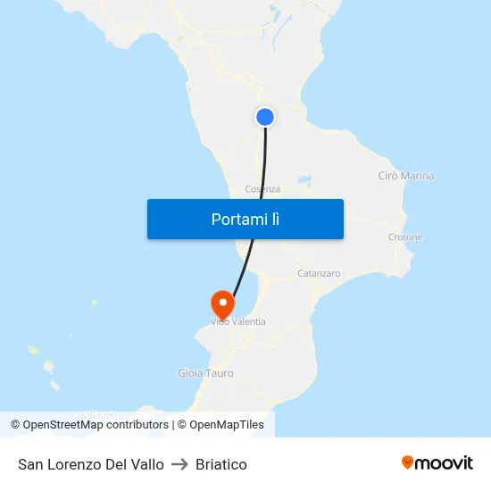 San Lorenzo Del Vallo to Briatico map