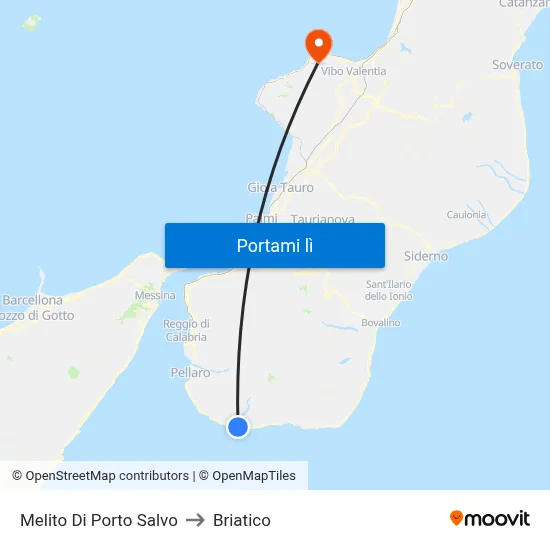 Melito Di Porto Salvo to Briatico map