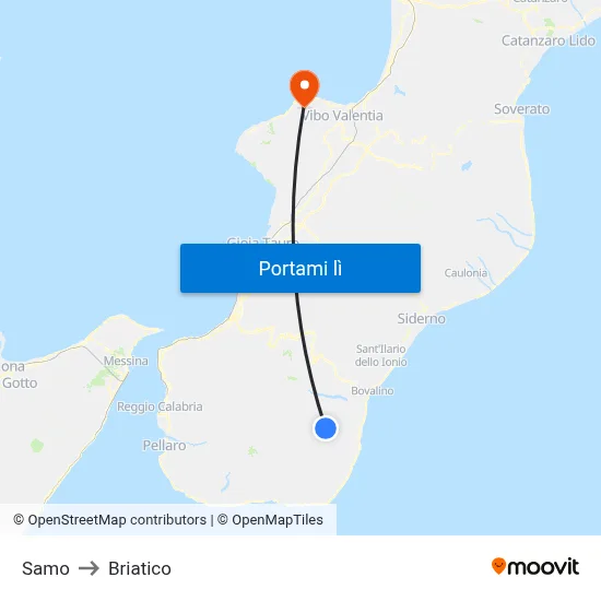 Samo to Briatico map