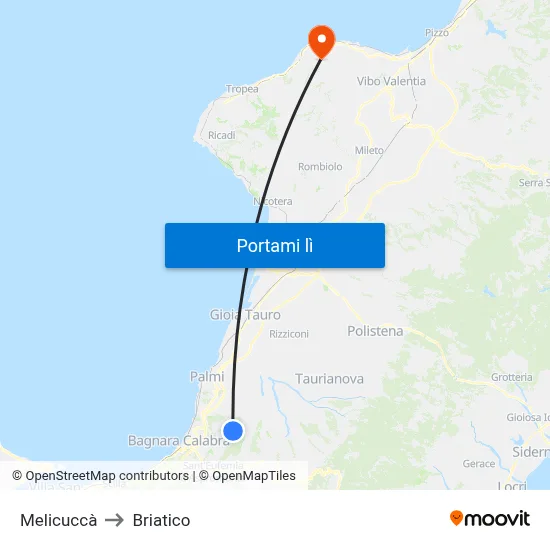 Melicuccà to Briatico map