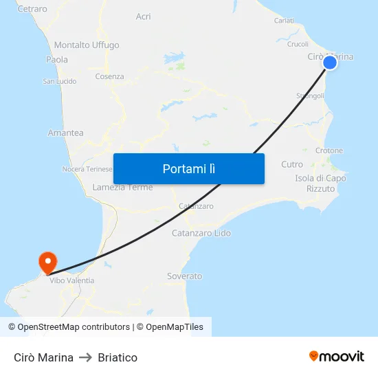 Cirò Marina to Briatico map