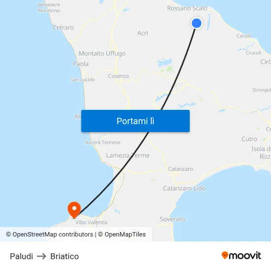 Paludi to Briatico map