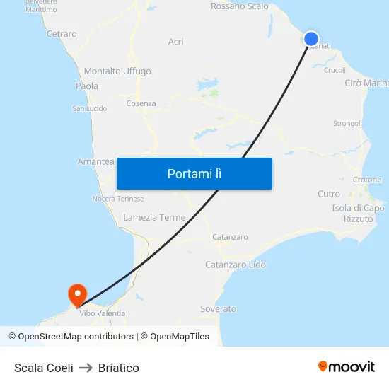 Scala Coeli to Briatico map