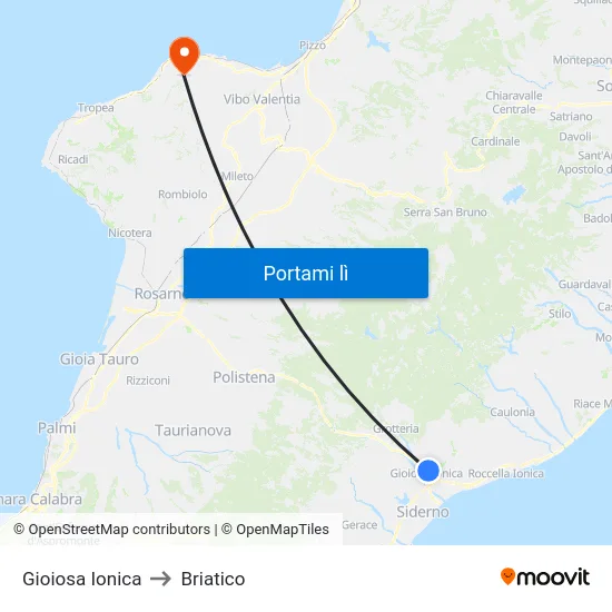 Gioiosa Ionica to Briatico map