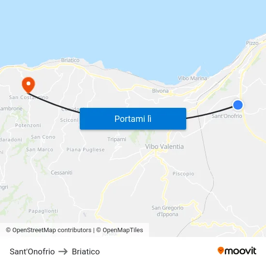 Sant'Onofrio to Briatico map