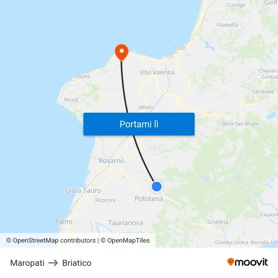 Maropati to Briatico map