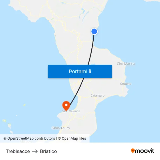 Trebisacce to Briatico map
