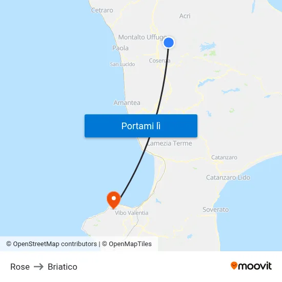 Rose to Briatico map