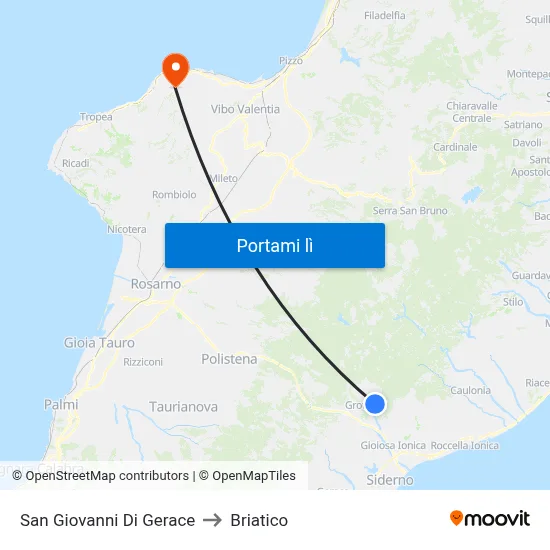 San Giovanni Di Gerace to Briatico map