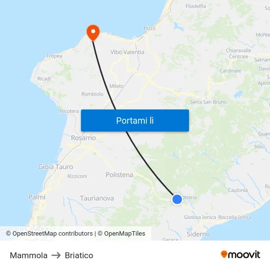 Mammola to Briatico map