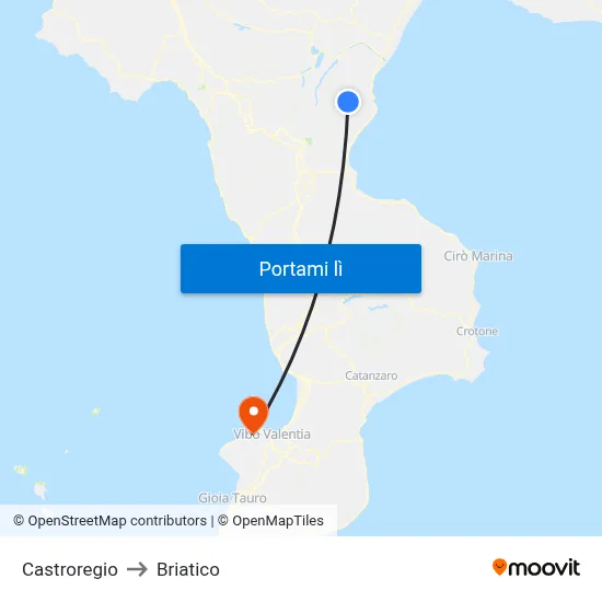 Castroregio to Briatico map