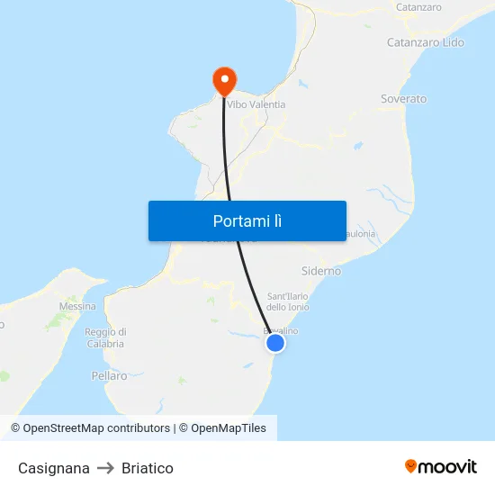 Casignana to Briatico map