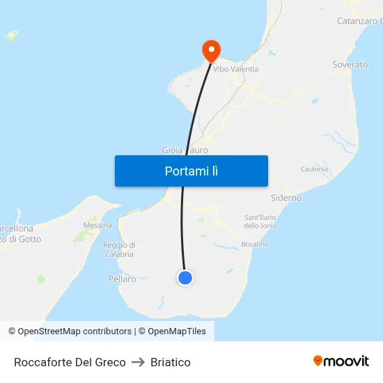 Roccaforte Del Greco to Briatico map