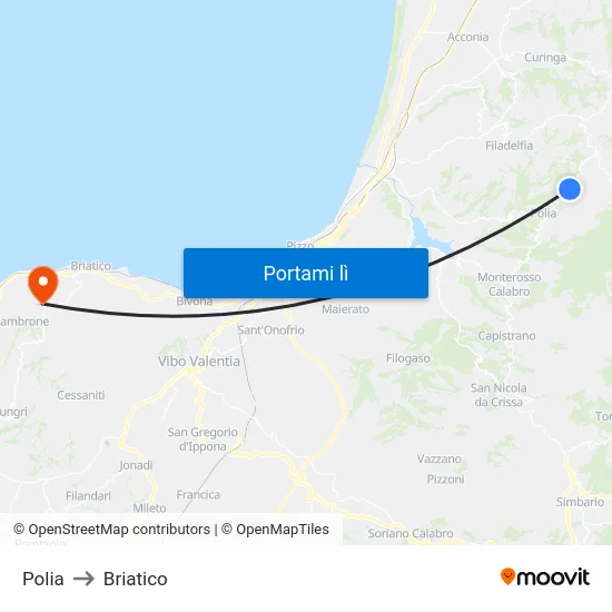 Polia to Briatico map