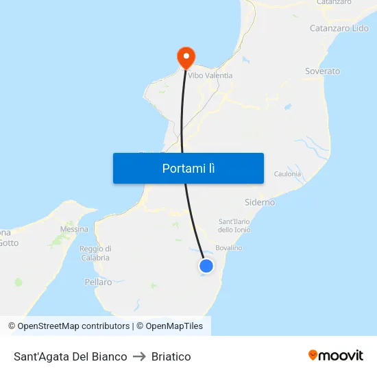 Sant'Agata Del Bianco to Briatico map