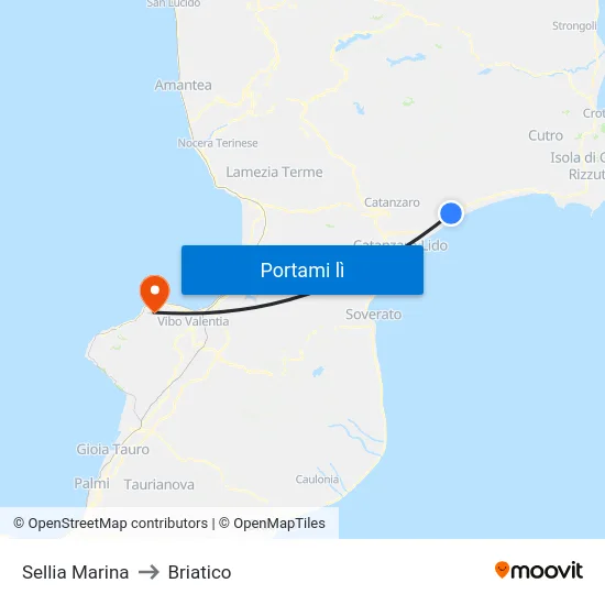 Sellia Marina to Briatico map