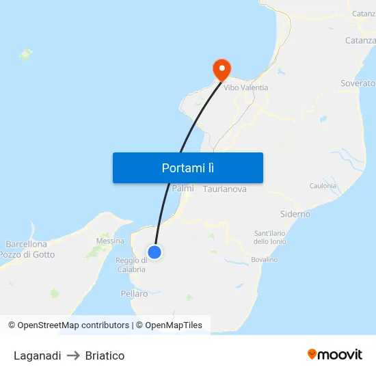 Laganadi to Briatico map