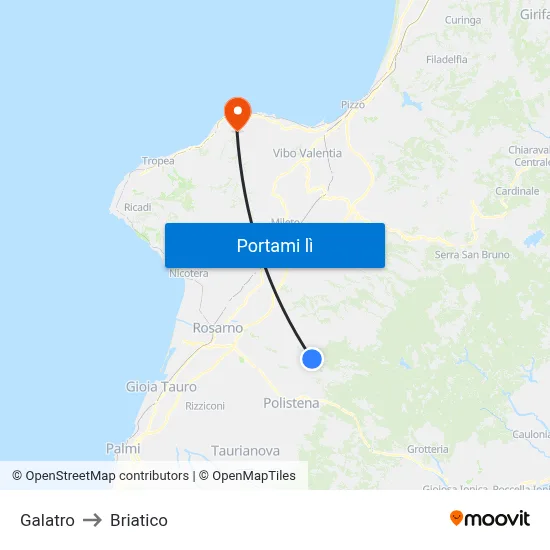 Galatro to Briatico map