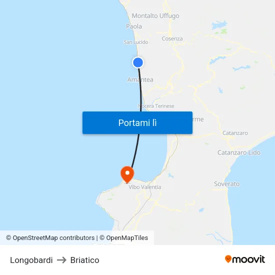 Longobardi to Briatico map