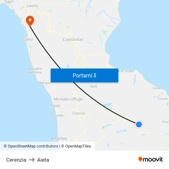 Cerenzia to Aieta map