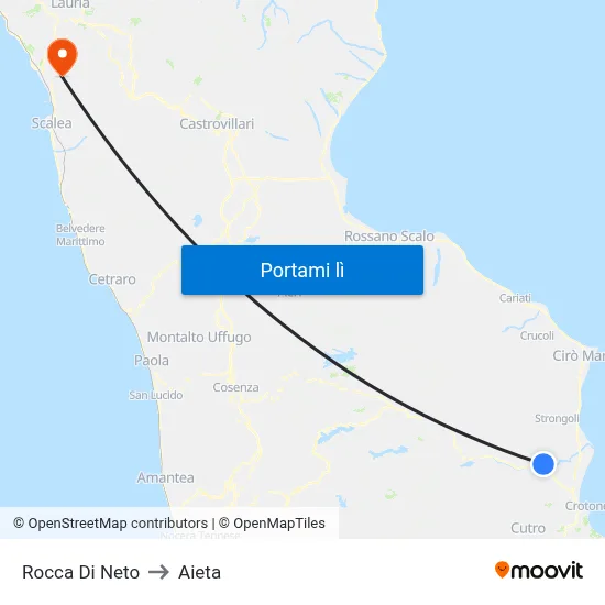 Rocca Di Neto to Aieta map