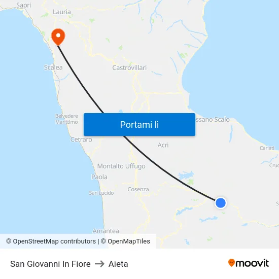 San Giovanni In Fiore to Aieta map