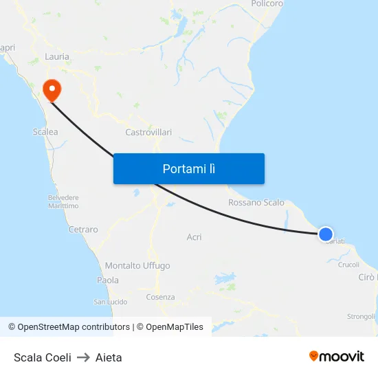 Scala Coeli to Aieta map