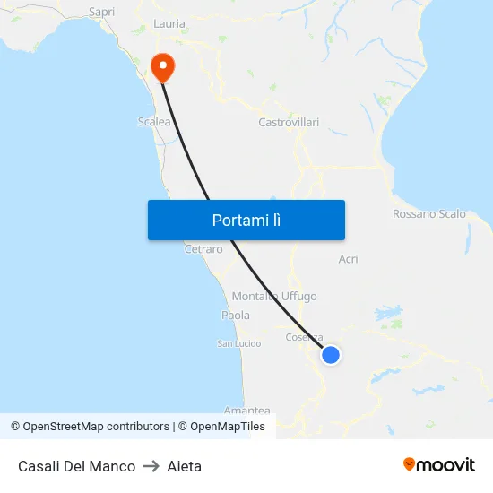 Casali Del Manco to Aieta map