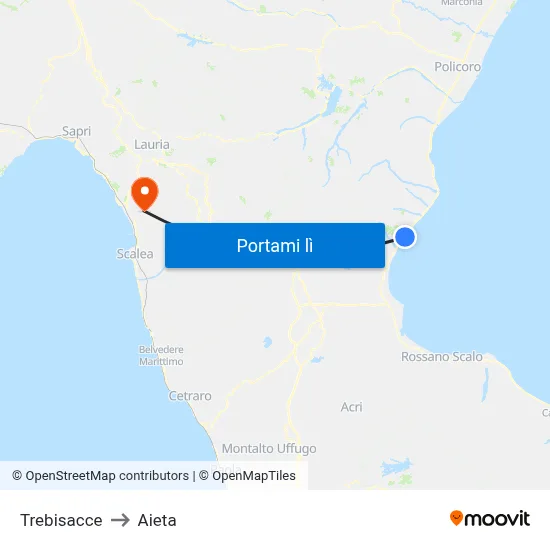 Trebisacce to Aieta map