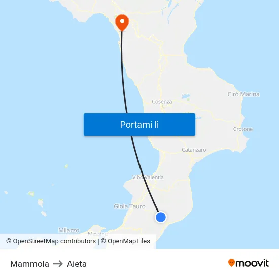 Mammola to Aieta map