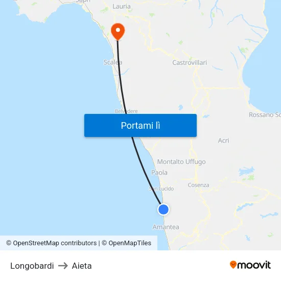 Longobardi to Aieta map