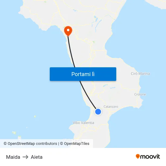 Maida to Aieta map