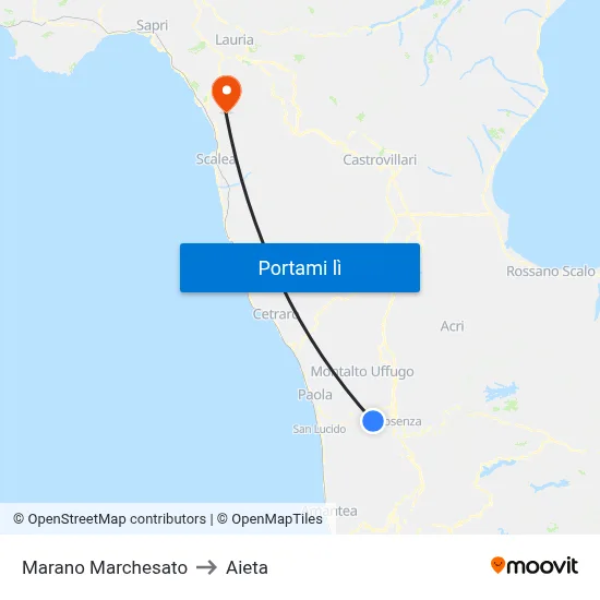 Marano Marchesato to Aieta map