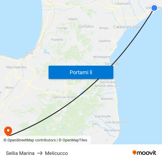 Sellia Marina to Melicucco map