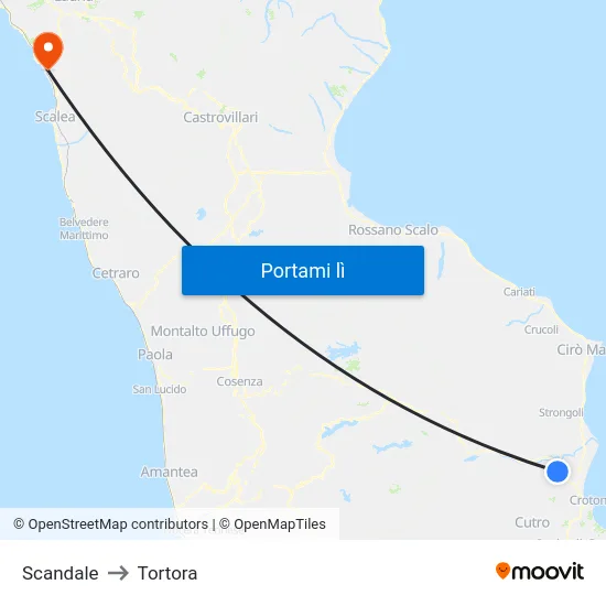 Scandale to Tortora map