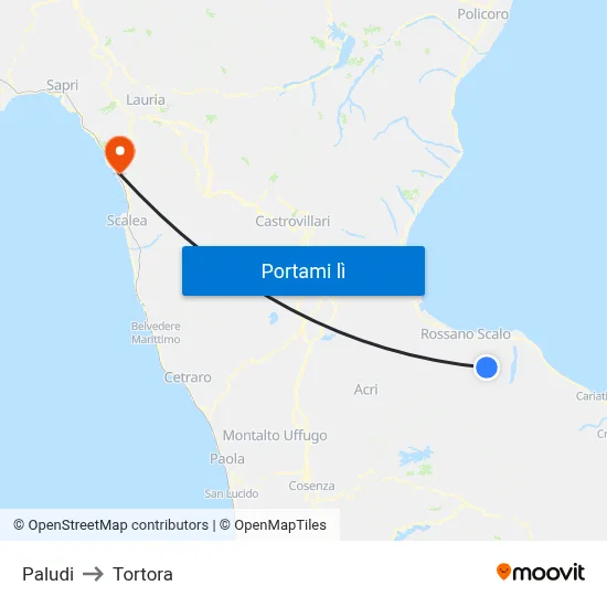 Paludi to Tortora map