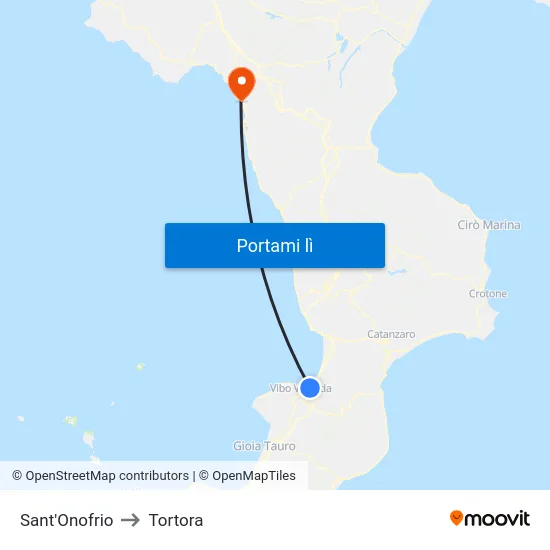 Sant'Onofrio to Tortora map