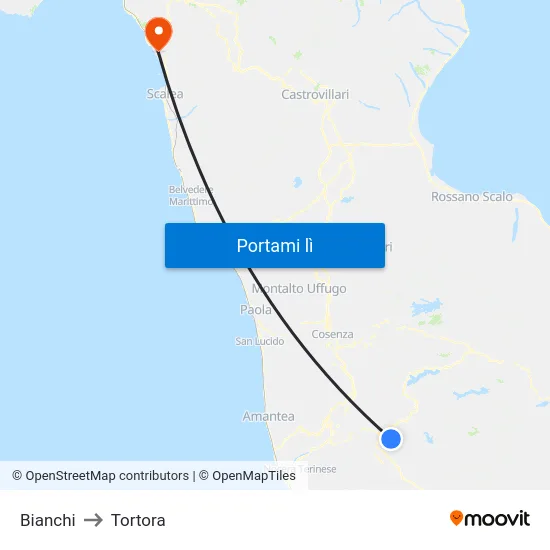 Bianchi to Tortora map