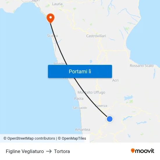 Figline Vegliaturo to Tortora map