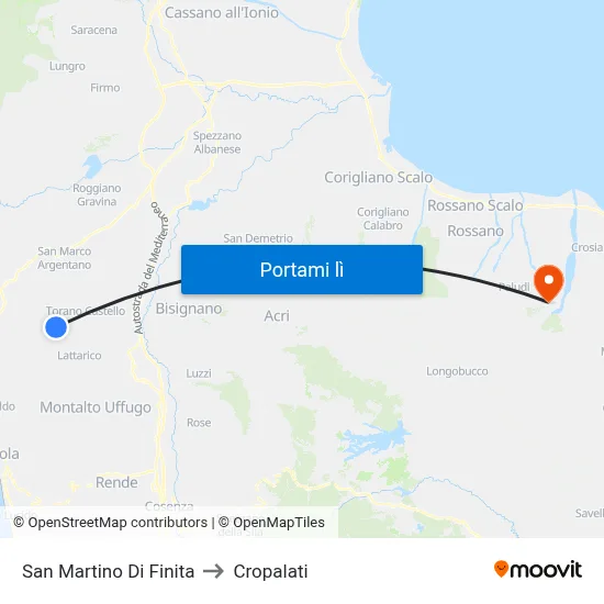 San Martino Di Finita to Cropalati map