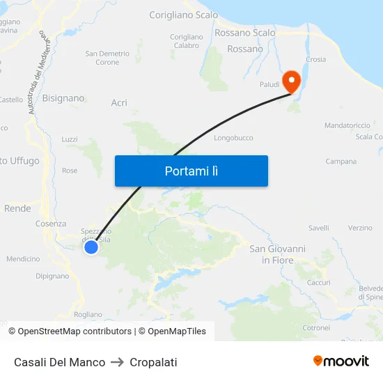 Casali Del Manco to Cropalati map